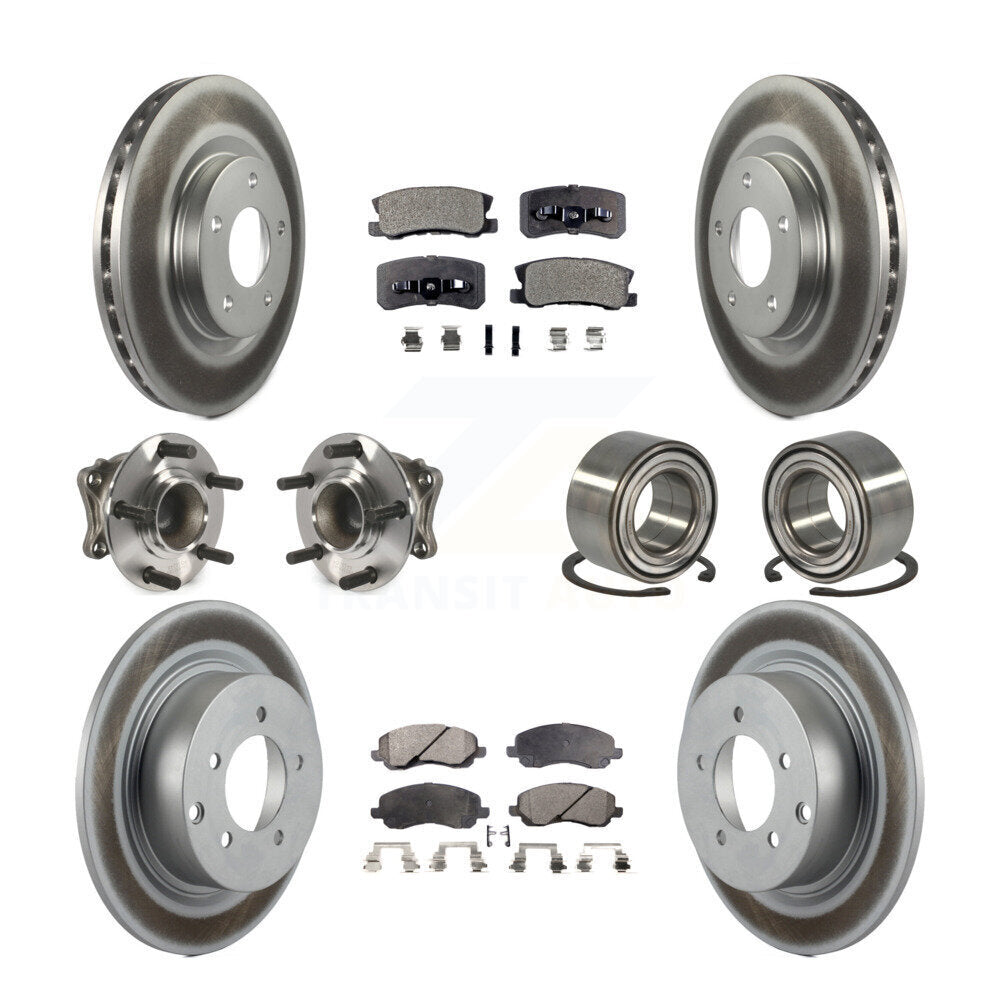 Hub Bearing Coat Brake Rotor Pads Front Rear Kit (10Pc) For Mitsubishi Outlander