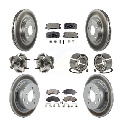 Hub Bearing Coat Brake Rotor Pads Front Rear Kit (10Pc) For Mitsubishi Outlander