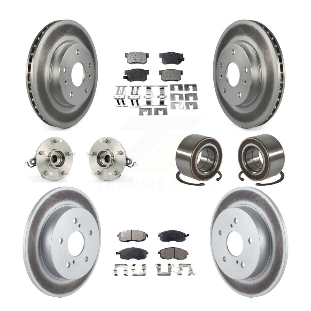 Hub Bearing Coat Brake Rotor Pads Front Rear Kit (10Pc) For 07-13 Suzuki SX4 AWD