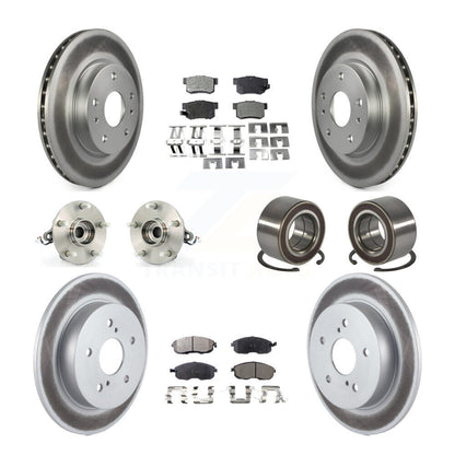 Hub Bearing Coat Brake Rotor Pads Front Rear Kit (10Pc) For 07-13 Suzuki SX4 AWD