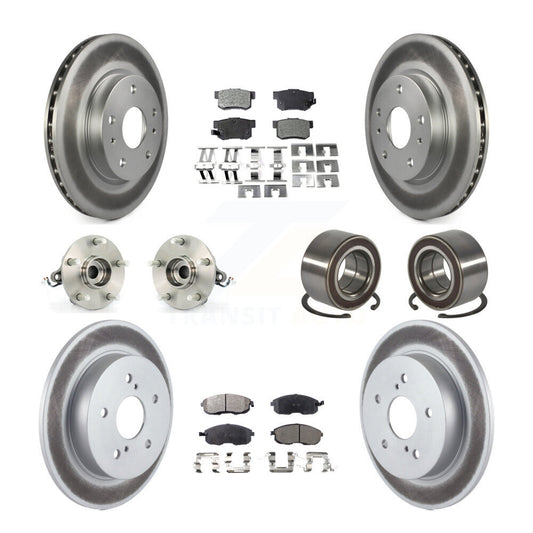 Hub Bearing Coat Brake Rotor Pads Front Rear Kit (10Pc) For 07-13 Suzuki SX4 AWD