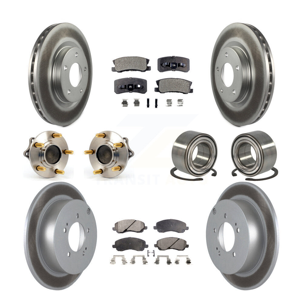 Hub Bearing Coat Brake Rotor Pads Front Rear Kit (10Pc) For Mitsubishi Outlander