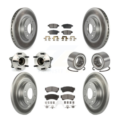 Hub Bearing Coated Brake Rotor Pads Front Rear Kit (10Pc) For 09-13 Mazda 6 3.7L
