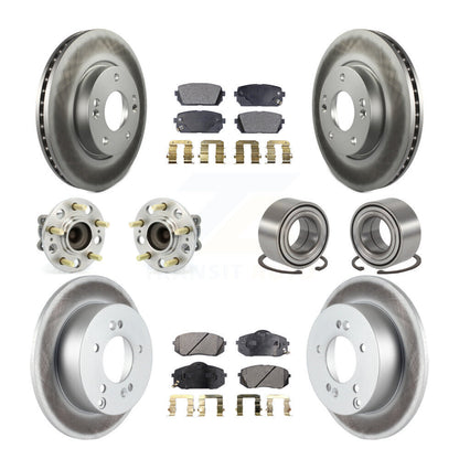 Hub Bearing Coated Brake Rotor Pad Front Rear Kit (10Pc) For 2010-2012 Kia Rondo