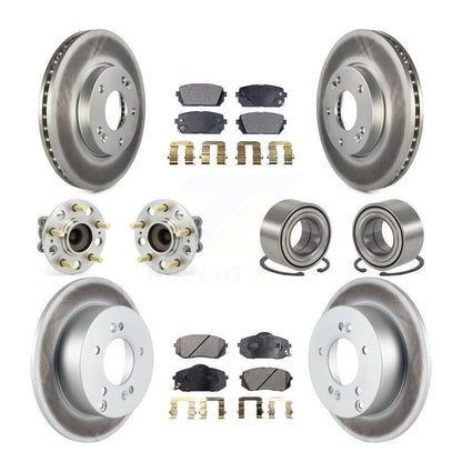 Hub Bearing Coated Brake Rotor Pad Front Rear Kit (10Pc) For 2008-2009 Kia Rondo