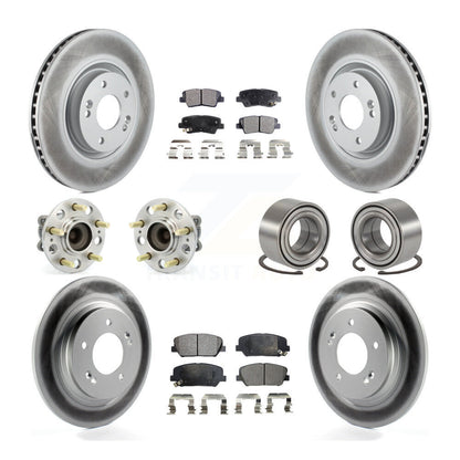 Hub Bearing Coat Brake Rotor Pad Front Rear Kit (10Pc) For 13-15 Kia Optima 2.0L