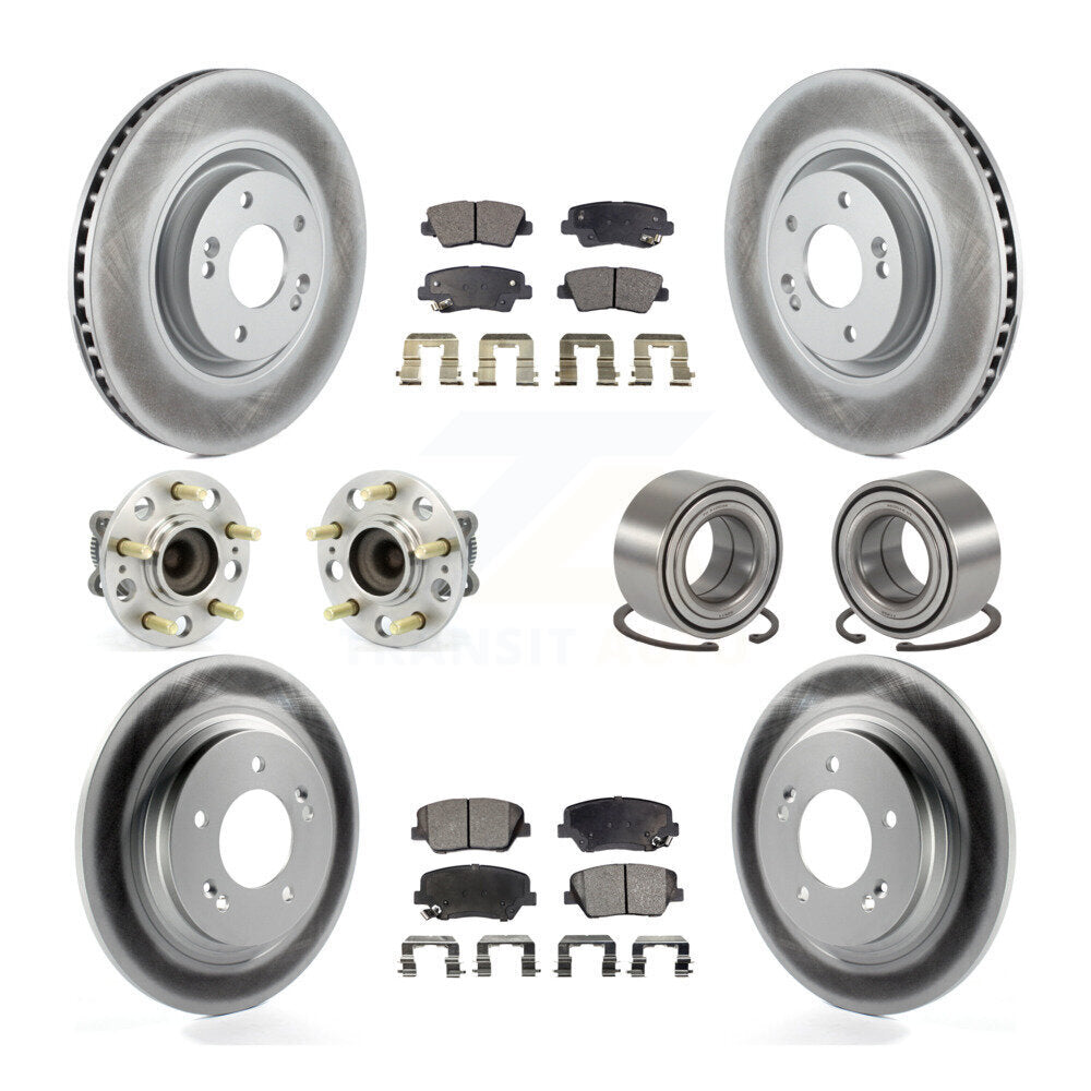 Hub Bearing Coat Brake Rotor Pad Front Rear Kit (10Pc) For Hyundai Azera Limited