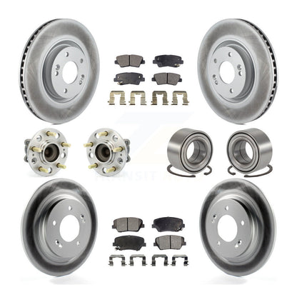 Hub Bearing Coat Brake Rotor Pad Front Rear Kit (10Pc) For Hyundai Azera Limited