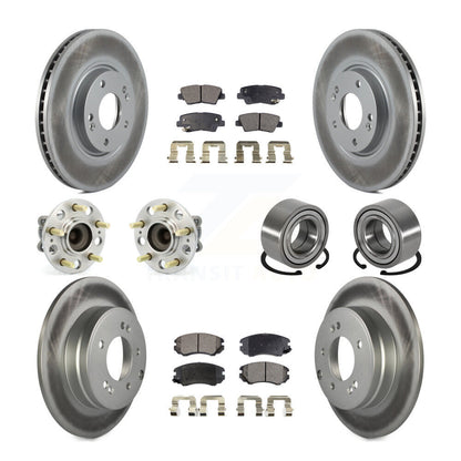 Hub Bearing Coated Brake Rotor Pads Front Rear Kit (10Pc) For 2011 Hyundai Azera