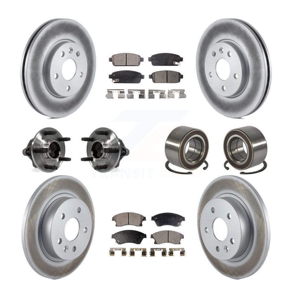 Hub Bearing Coated Brake Rotor And Pad Front Rear Kit (10Pc) For Chevrolet Sonic