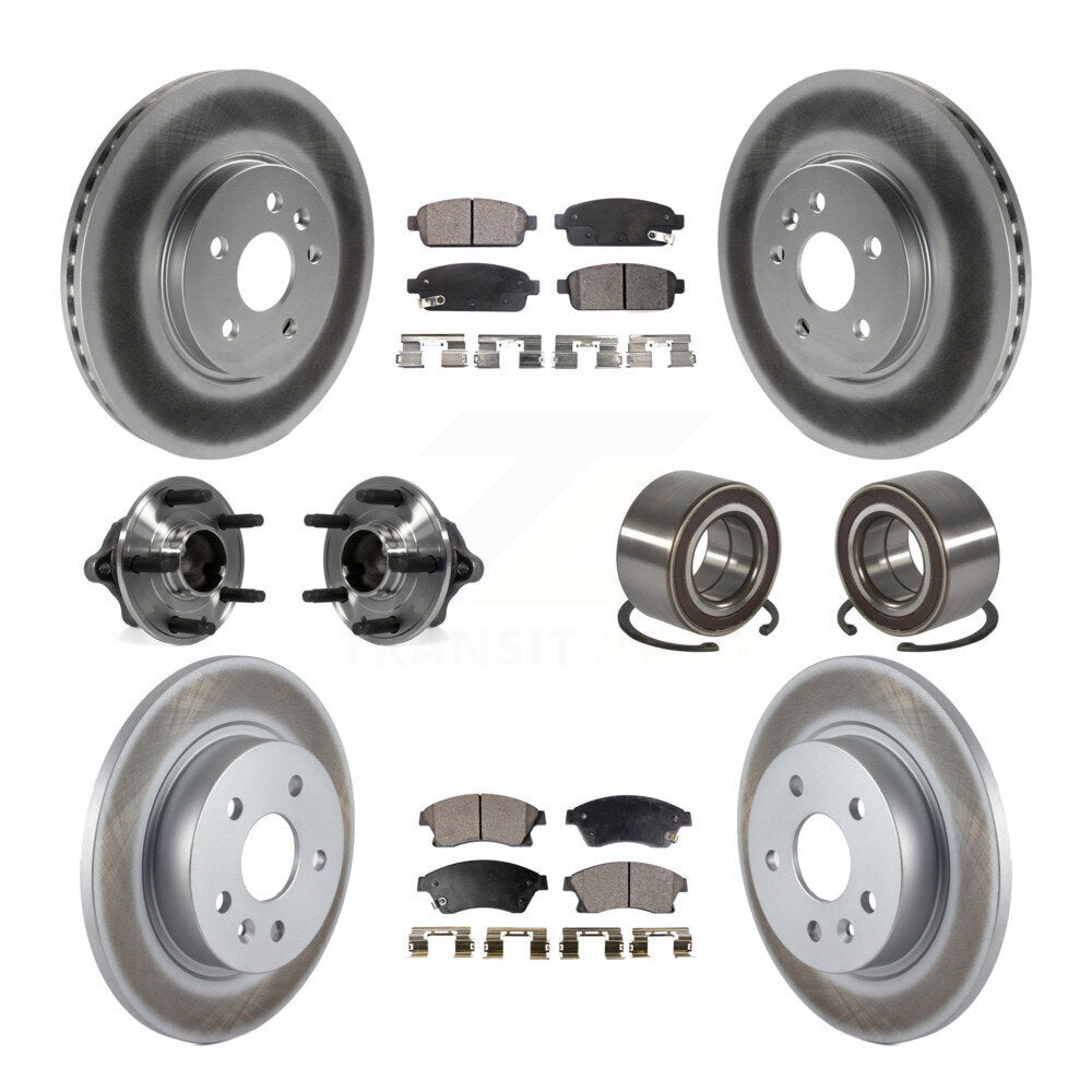 Hub Bearing Coated Brake Rotor Pads Front Rear Kit (10Pc) For Chevrolet Sonic RS