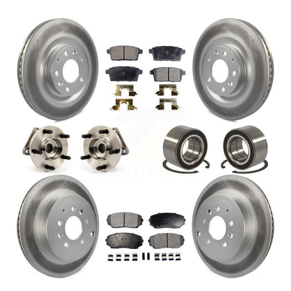 Hub Bearing Coat Brake Rotor Pads Front Rear Kit (10Pc) For 07-15 Mazda CX-9 AWD