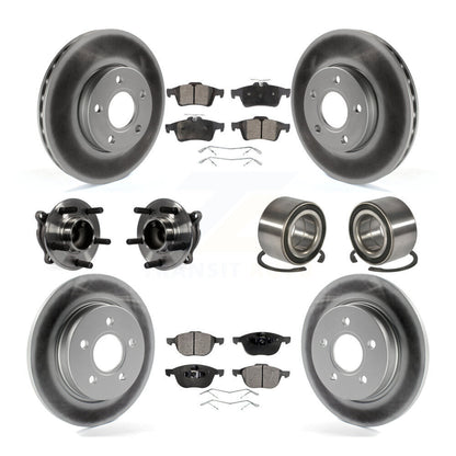 Hub Bearing Coated Disc Brake Rotor And Pad Front Rear Kit (10Pc) For Ford Focus