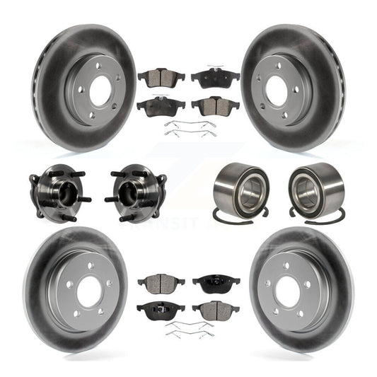 Hub Bearing Coated Disc Brake Rotor And Pad Front Rear Kit (10Pc) For Ford Focus