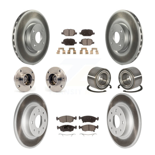 Hub Bearing Coated Disc Brake Rotors And Pads Front Rear Kit (10Pc) For Fiat 500