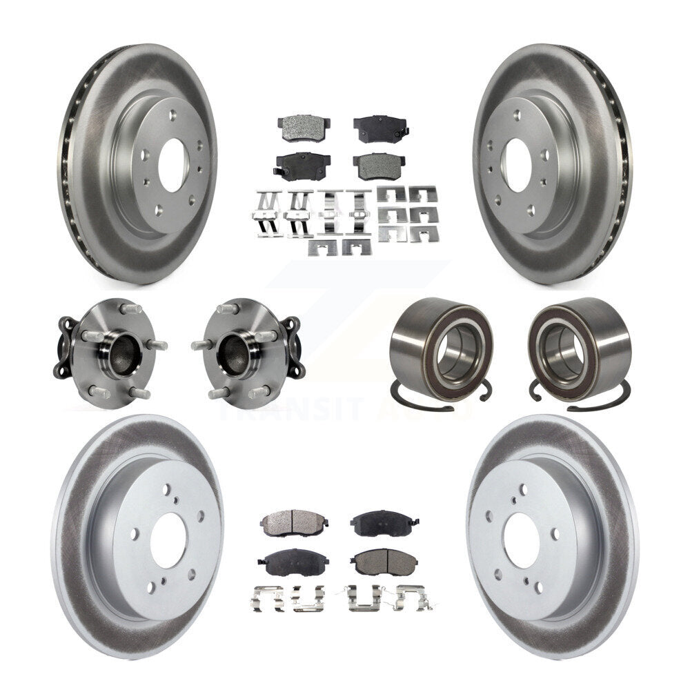 Hub Bearing Coat Brake Rotor Pads Front Rear Kit (10Pc) For 08-13 Suzuki SX4 FWD
