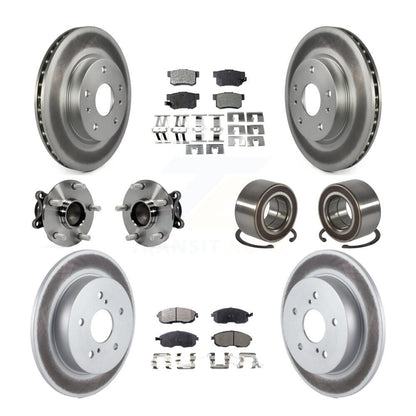 Hub Bearing Coat Brake Rotor Pads Front Rear Kit (10Pc) For 08-13 Suzuki SX4 FWD