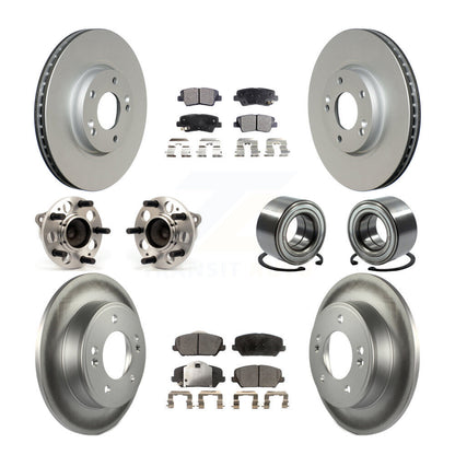 Hub Bearing Coat Brake Rotor Pad Front Rear Kit (10Pc) For Kia Forte Forte5 Koup