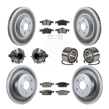 Hub Bearing Coated Disc Brake Rotor & Pads Front Rear Kit (10Pc) For Ford Escape