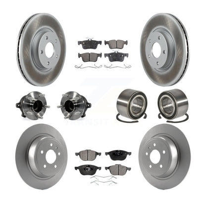 Hub Bearing Coated Disc Brake Rotor & Pads Front Rear Kit (10Pc) For Ford Escape