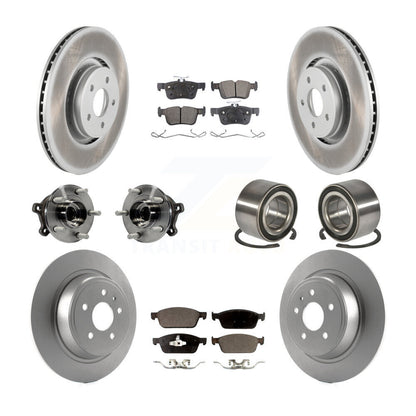 Hub Bearing Coated Disc Brake Rotor & Pads Front Rear Kit (10Pc) For Lincoln MKC