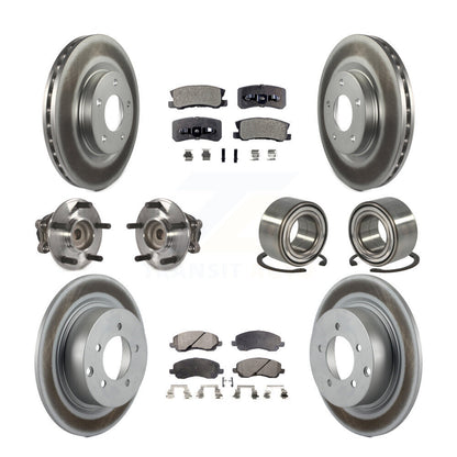 Hub Bearing Coat Brake Rotor Pad Front Rear Kit (10Pc) For 12 Mitsubishi RVR FWD