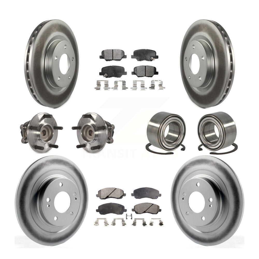 Hub Bearing Coat Brake Rotor Pads Front Rear Kit (10Pc) For Mitsubishi RVR Sport