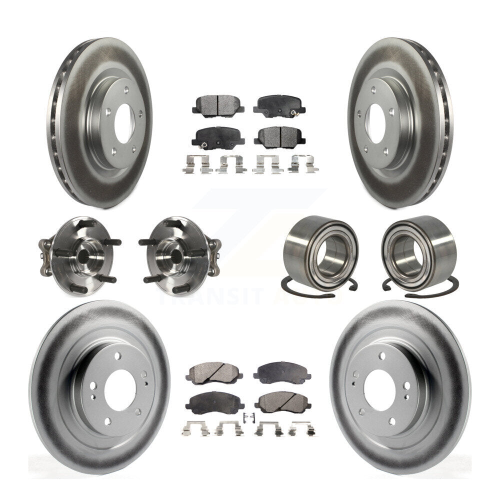Hub Bearing Coat Brake Rotor Pads Front Rear Kit (10Pc) For Mitsubishi RVR Sport