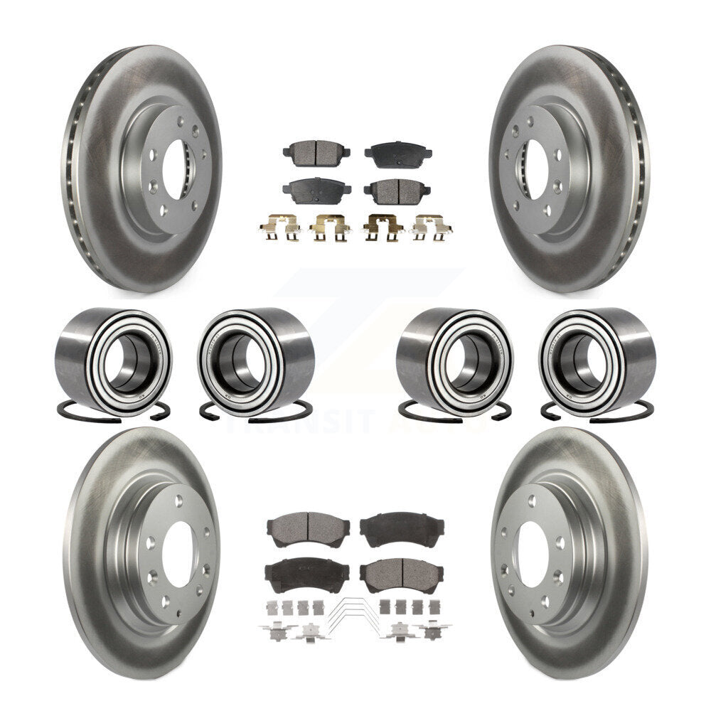 Bearing Coated Brake Rotor Pad Front Rear Kit (10Pc) For Ford Fusion Lincoln MKZ
