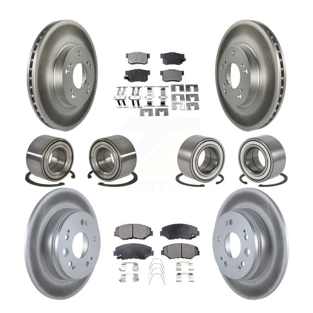 Bearings Coated Disc Brake Rotors And Pads Front Rear Kit (10Pc) For Honda CR-V