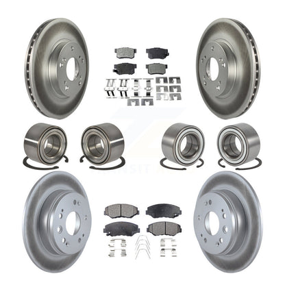 Bearings Coated Disc Brake Rotors And Pads Front Rear Kit (10Pc) For Honda CR-V