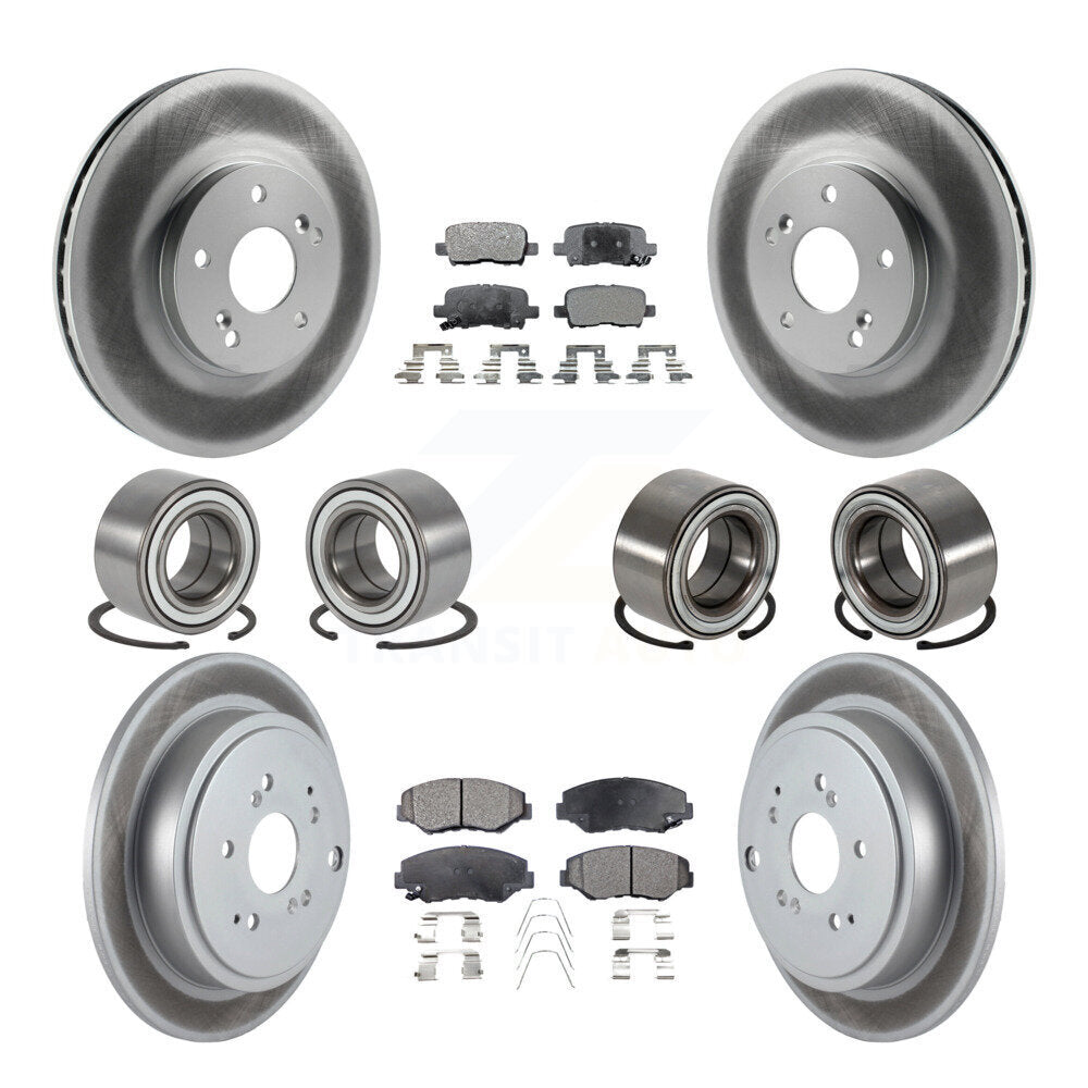 Bearing Coated Brake Rotor & Pad Front Rear Kit (10Pc) For 2005-2008 Honda Pilot