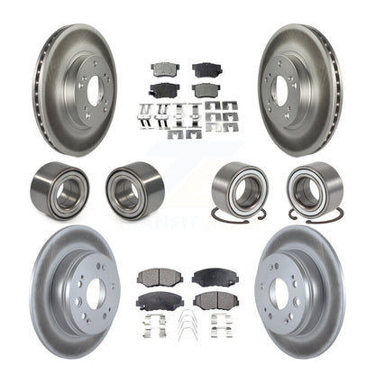 Bearings Coated Disc Brake Rotors And Pads Front Rear Kit (10Pc) For Honda CR-V