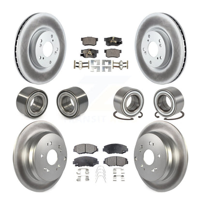 Bearing Coated Brake Rotor & Pads Front Rear Kit (10Pc) For 2005-2006 Honda CR-V