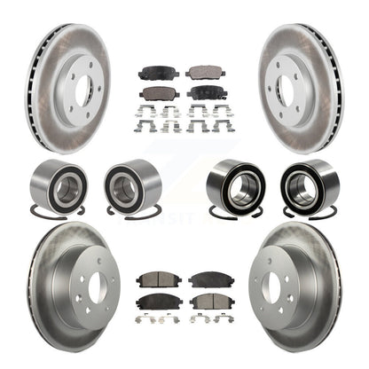 Bearing Coat Brake Rotor Pads Front Rear Kit (10Pc) For 05-06 Nissan X-Trail FWD