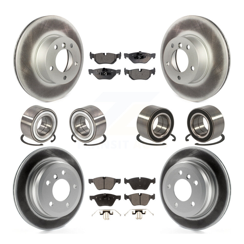 Bearings Coated Disc Brake Rotors And Pads Front Rear Kit (10Pc) For BMW 328xi
