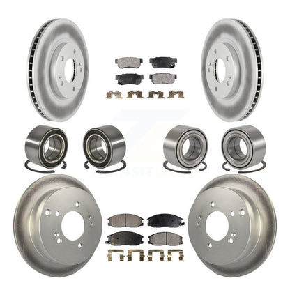 Bearing Coated Brake Rotor & Pads Front Rear Kit (10Pc) For Hyundai Santa Fe 4WD