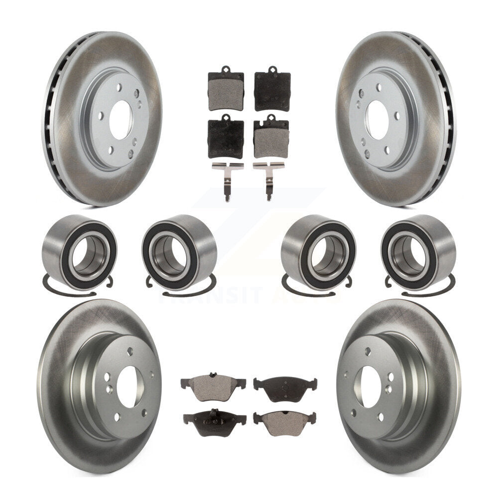 Bearing Coated Disc Brake Rotor Pad Front Rear Kit (10Pc) For Mercedes-Benz E320