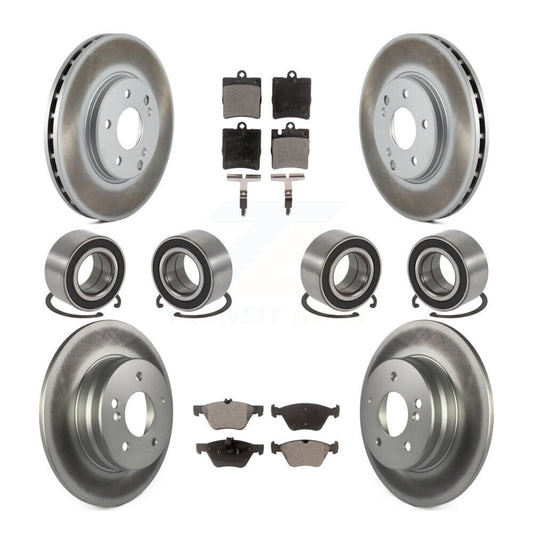 Bearing Coated Disc Brake Rotor Pad Front Rear Kit (10Pc) For Mercedes-Benz E320