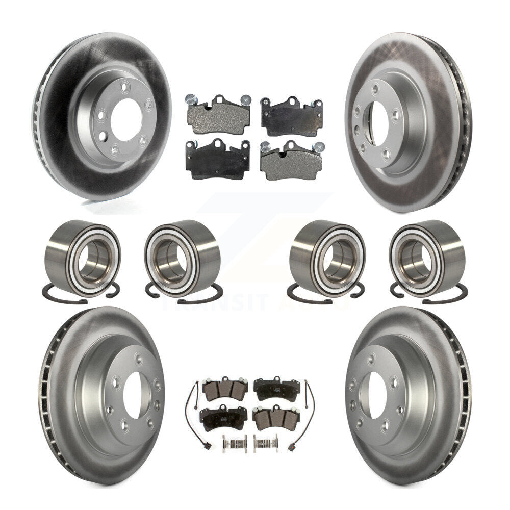 Bearing Coated Disc Brake Rotor Pad Front Rear Kit (10Pc) For Audi Q7 Volkswagen