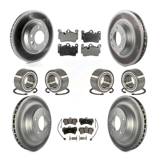 Bearing Coated Disc Brake Rotor Pad Front Rear Kit (10Pc) For Audi Q7 Volkswagen