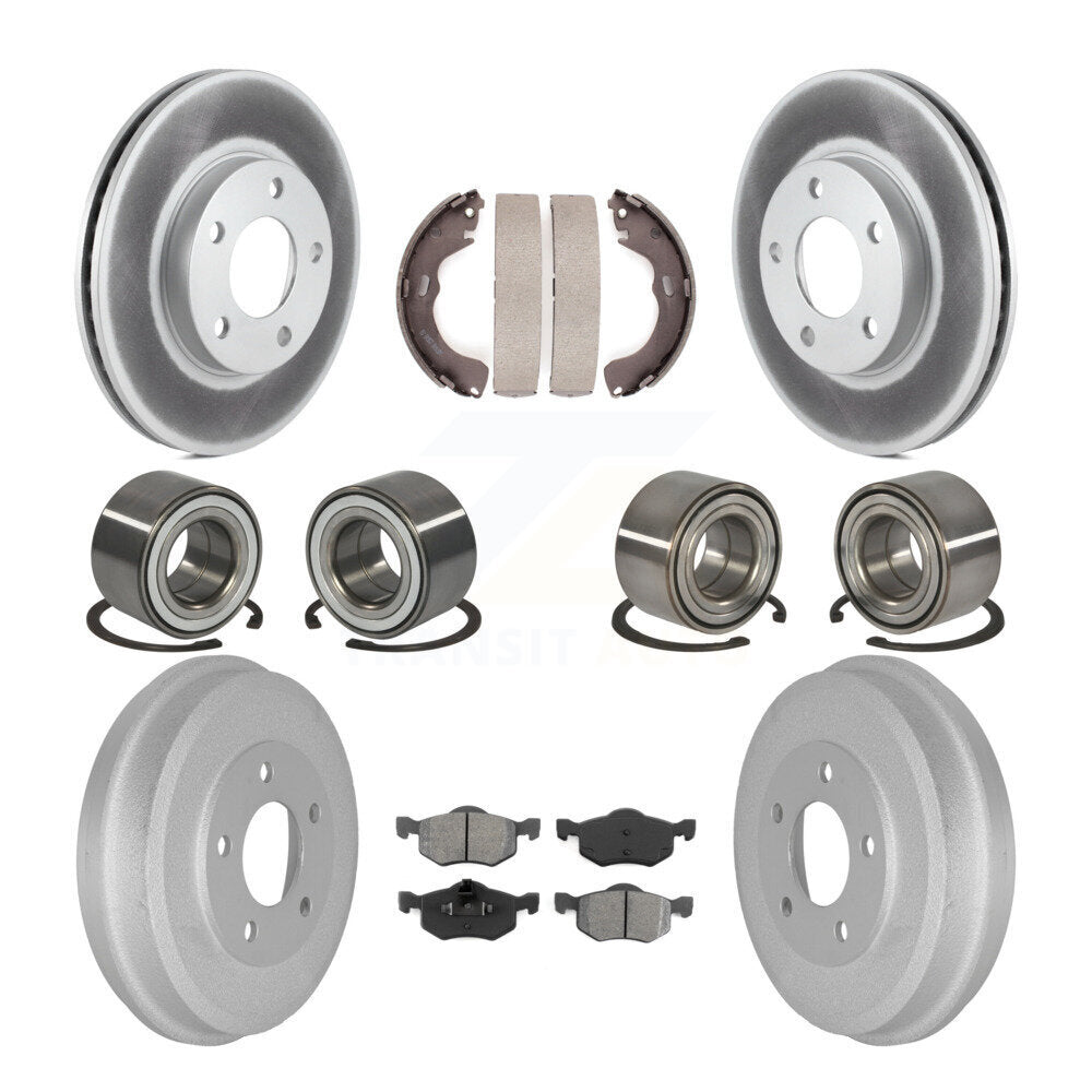 Bearing Coated Brake Rotor Pads Shoe Front Rear Kit (10Pc) For Ford Escape Mazda