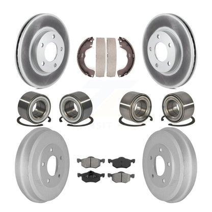 Bearing Coated Brake Rotor Pads Shoe Front Rear Kit (10Pc) For Ford Escape Mazda