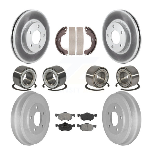 Bearing Coated Brake Rotor Pads Shoe Front Rear Kit (10Pc) For Ford Escape Mazda
