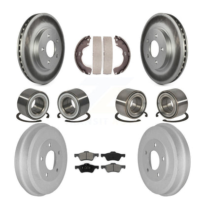 Bearing Coated Brake Rotor Pads Shoe Front Rear Kit (10Pc) For Ford Escape Mazda