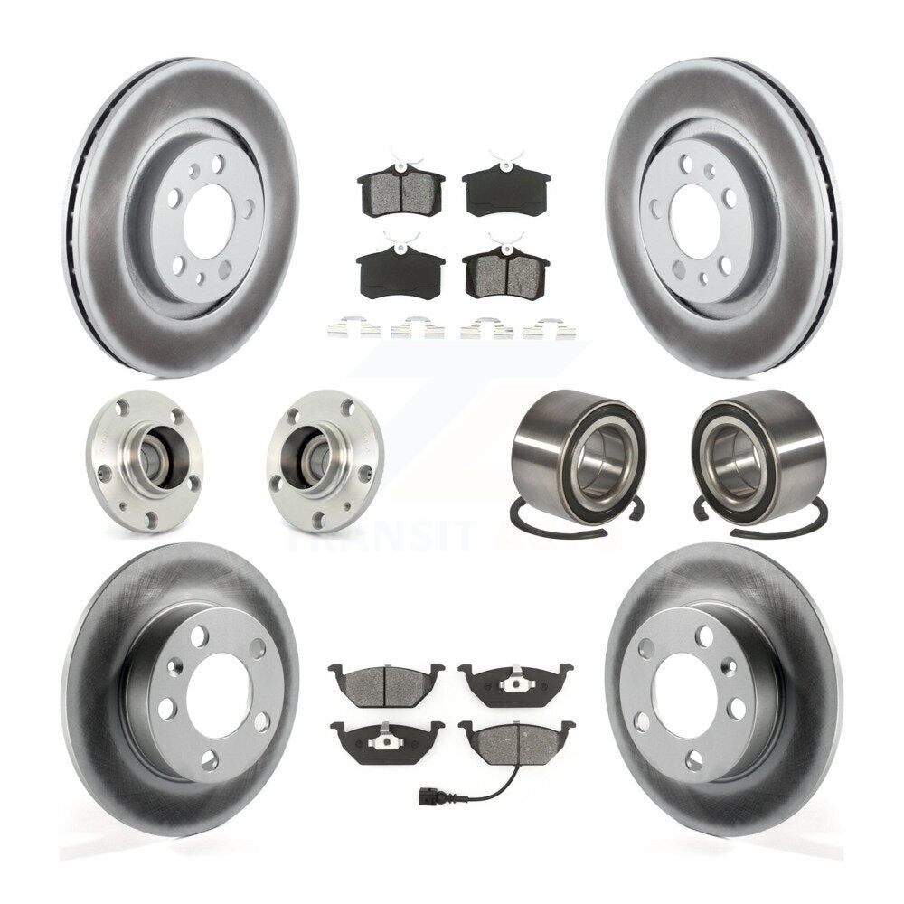 Hub Bearing Coated Brake Rotor & Pad Front Rear Kit (10Pc) For Volkswagen Beetle