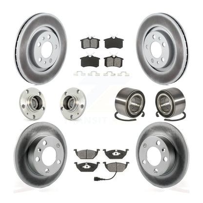 Hub Bearing Coated Brake Rotor & Pad Front Rear Kit (10Pc) For Volkswagen Beetle