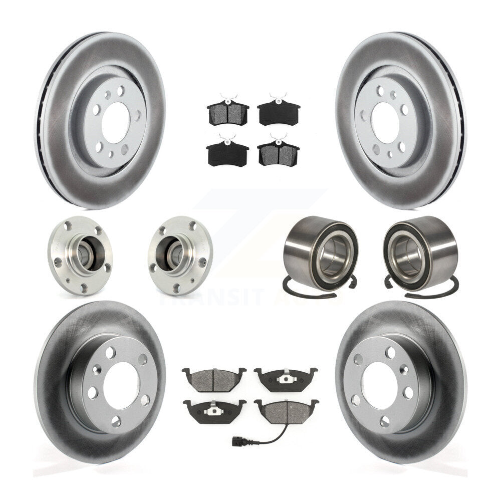 Hub Bearing Coat Brake Rotor Pads Front Rear Kit (10Pc) For Volkswagen Golf City