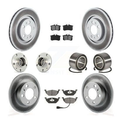 Hub Bearing Coat Brake Rotor Pads Front Rear Kit (10Pc) For Volkswagen Golf City