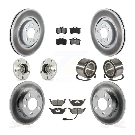 Hub Bearing Coat Brake Rotor Pads Front Rear Kit (10Pc) For Volkswagen Golf City